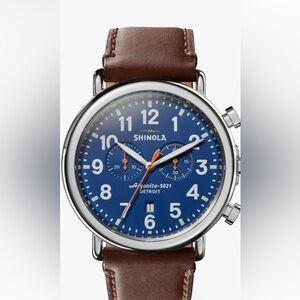Men's Shinola Runwell chronograph watch 41 mm argonite 5021 quartz watch